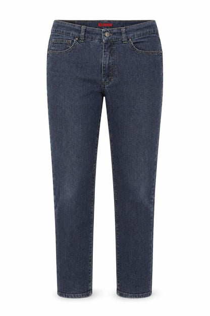 Front view of Angels women’s blue denim straight jeans, size UK 32, in, 29-inch leg