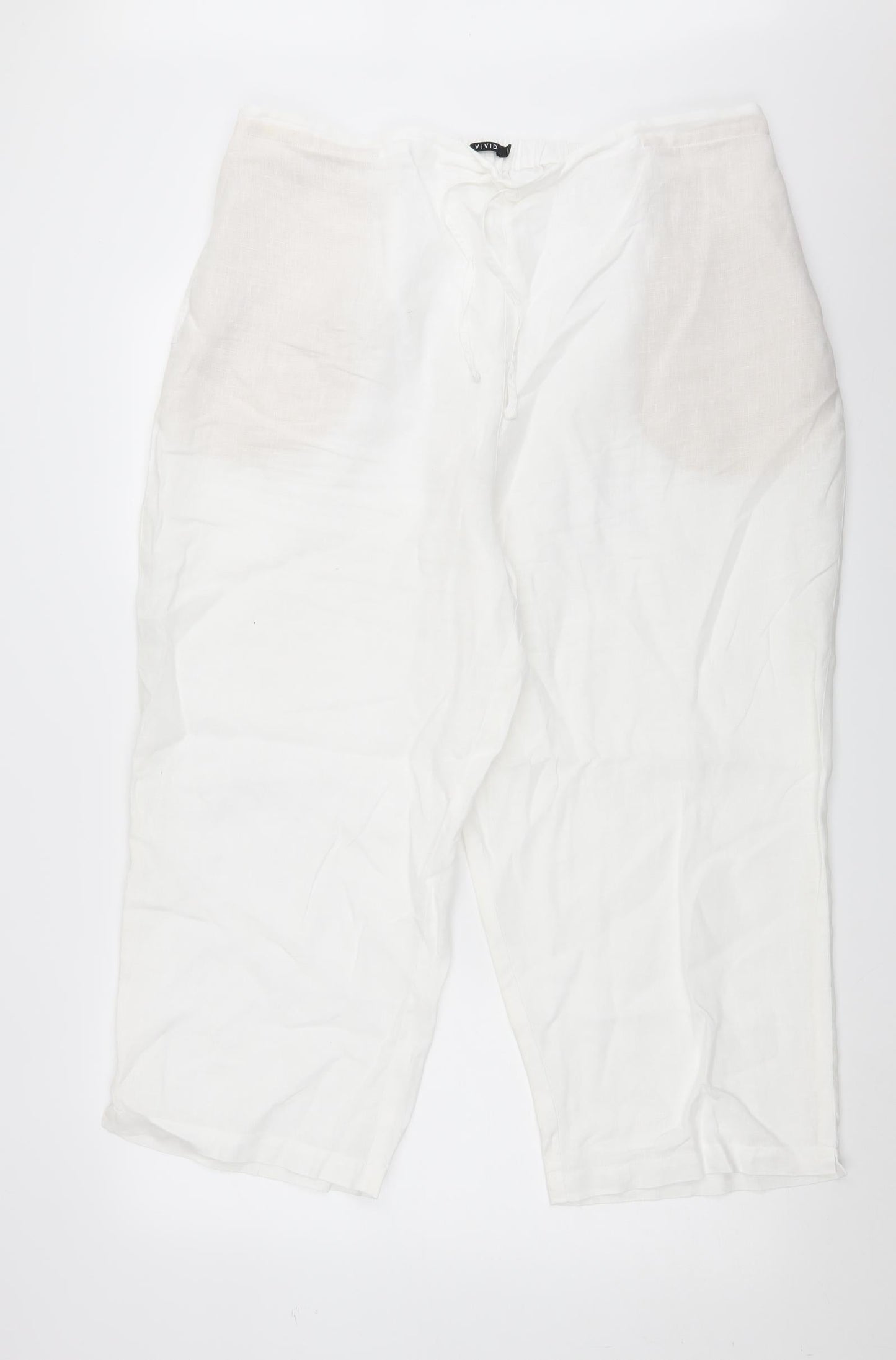 Vivid Womens White   Cropped Trousers Size XS L24 in