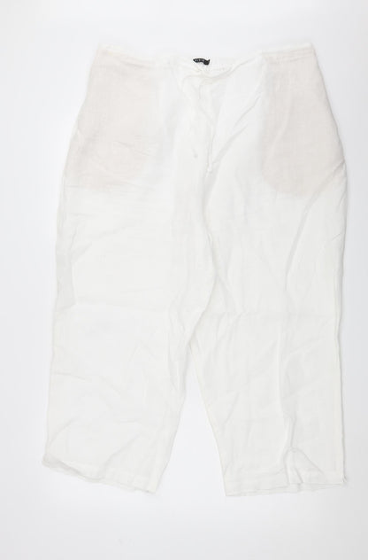 Vivid Womens White   Cropped Trousers Size XS L24 in