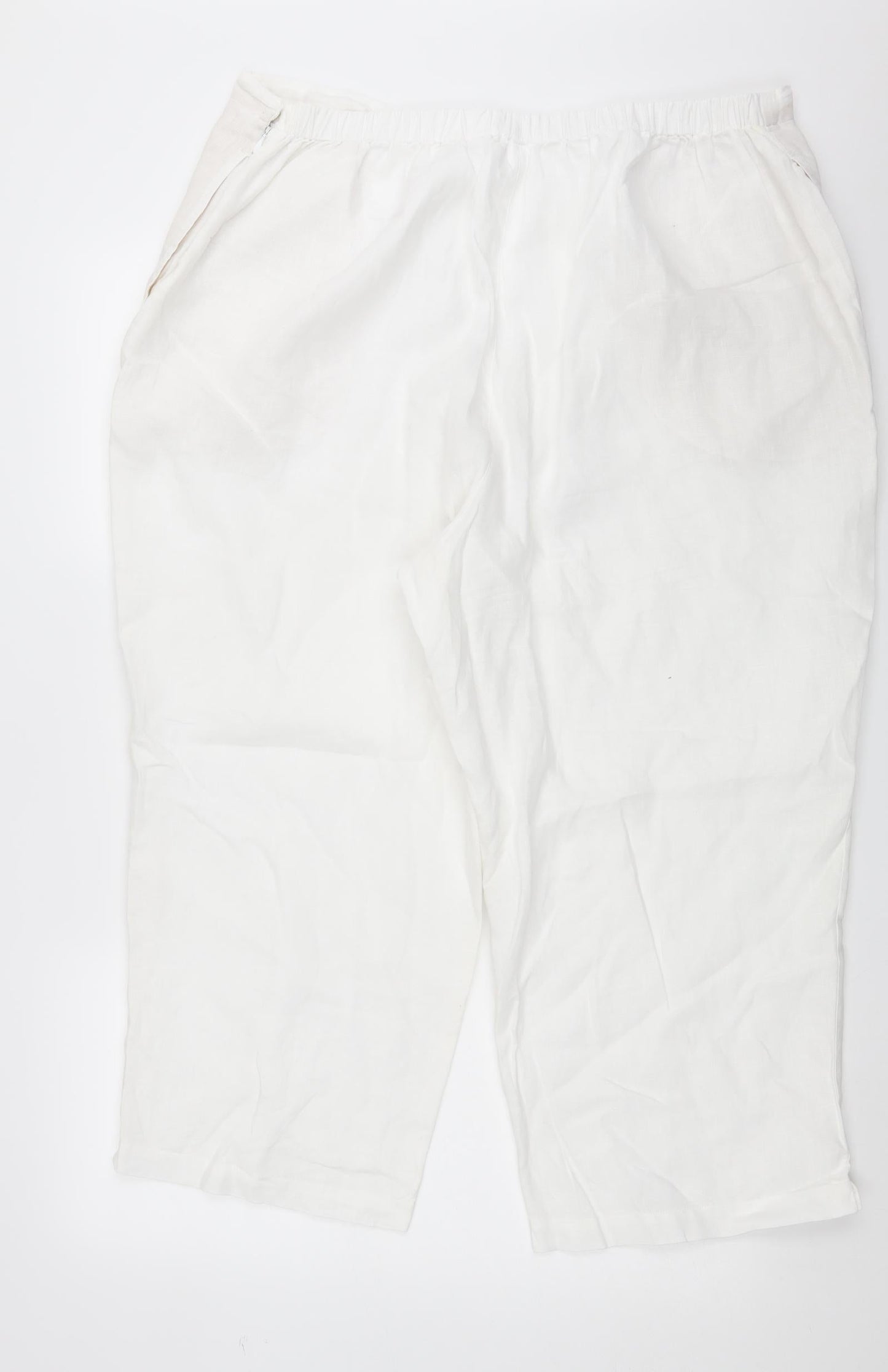 Vivid Womens White   Cropped Trousers Size XS L24 in