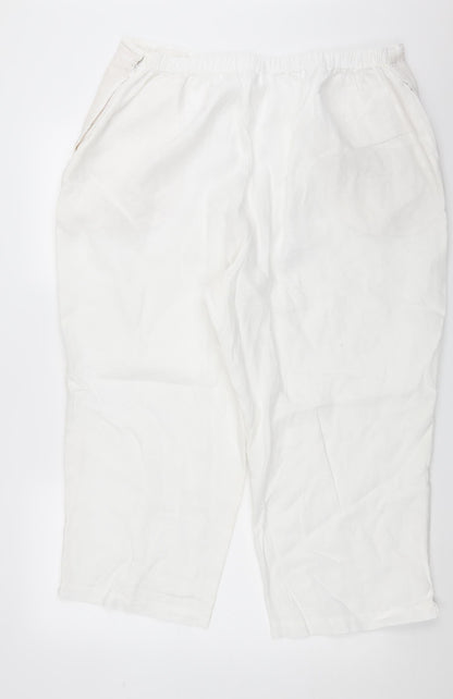 Vivid Womens White   Cropped Trousers Size XS L24 in