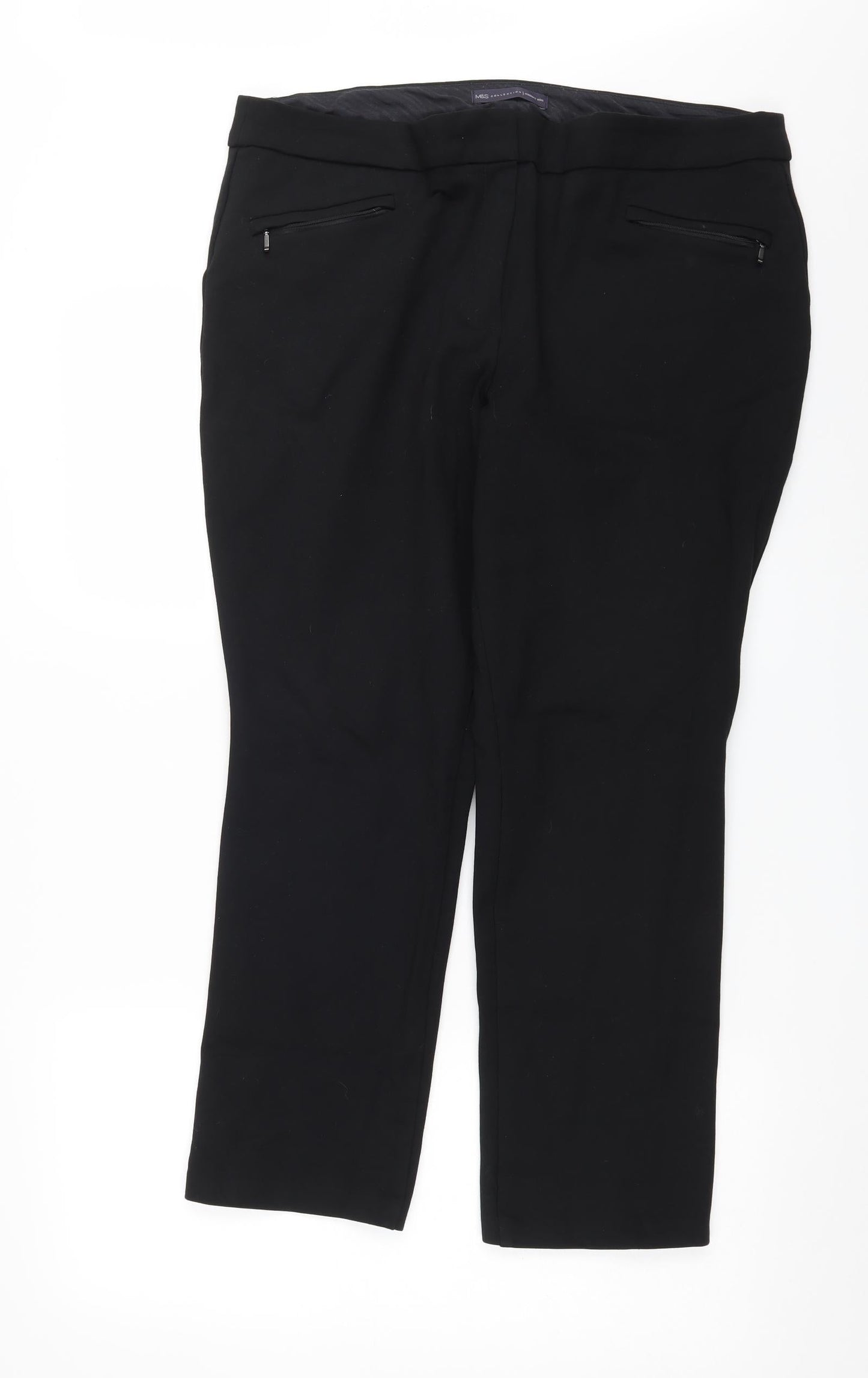 Womens UK Size 16 Marks and Spencer Slim Fit  Black Trousers