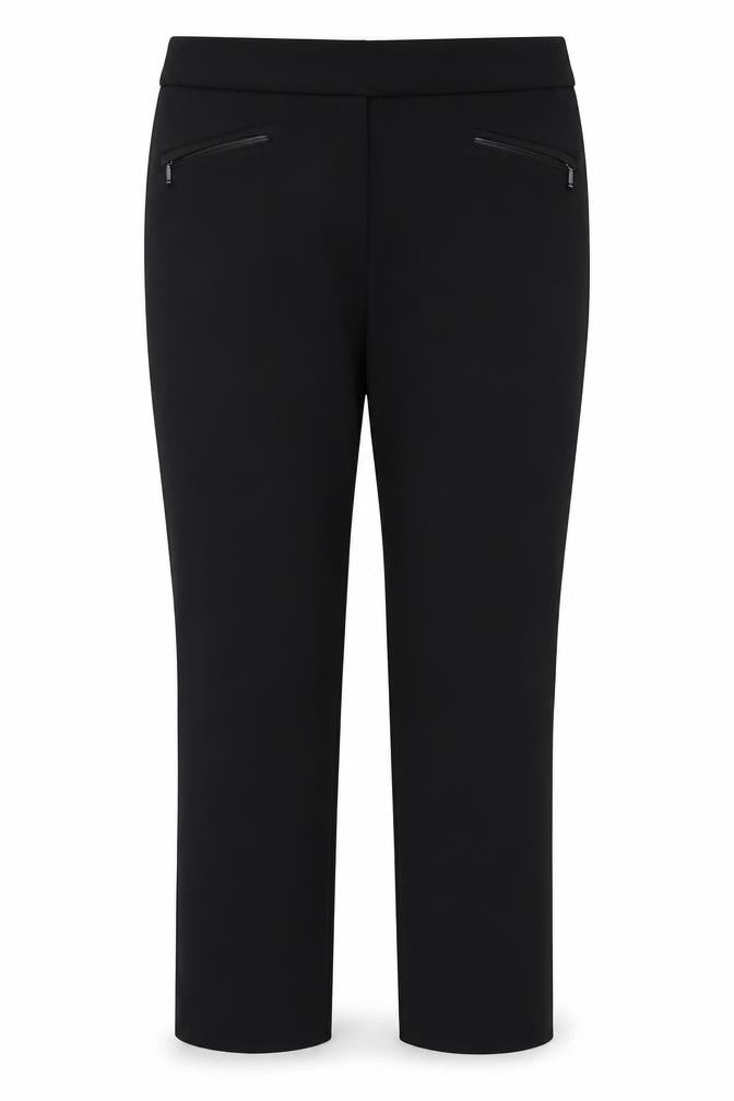 Front view of Marks & Spencer women’s black trousers, size UK 16, 27-inch leg