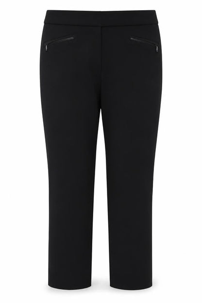 Front view of Marks & Spencer women’s black trousers, size UK 16, 27-inch leg