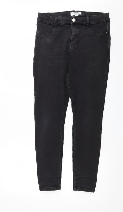 Dorothy Perkins Womens Black  Denim Skinny Jeans Size 14 L28 in