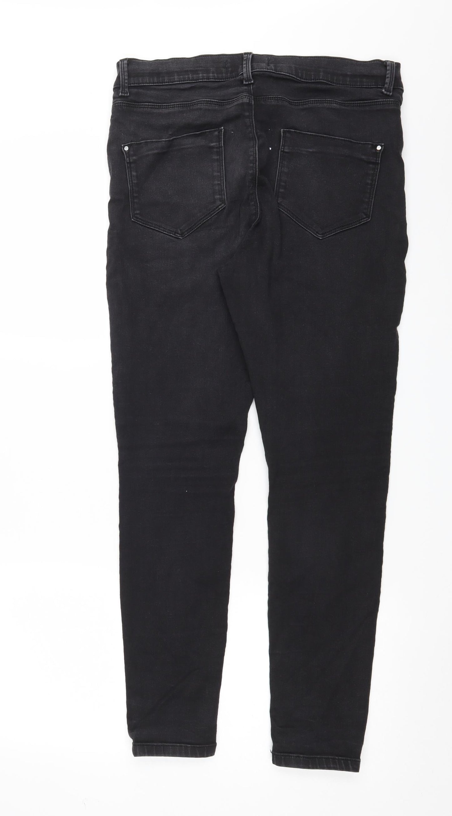 Dorothy Perkins Womens Black  Denim Skinny Jeans Size 14 L28 in