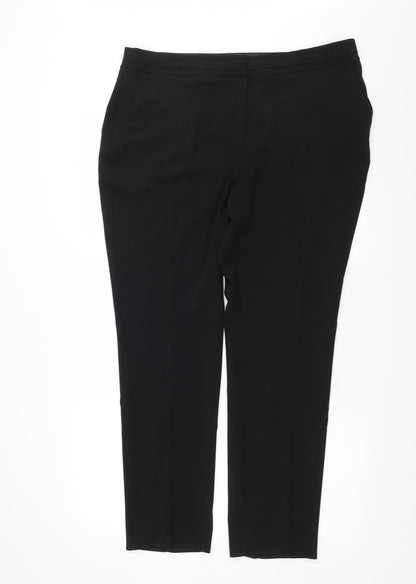 Womens UK Size 16 M&Co Regular Fit  Black Trousers