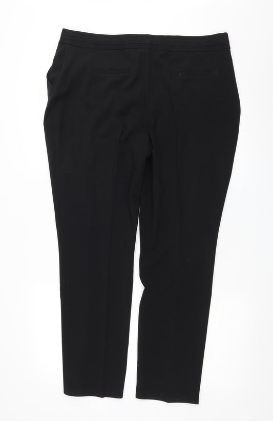 Womens UK Size 16 M&Co Regular Fit  Black Trousers