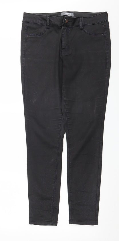 Dorothy Perkins Womens Black  Denim Skinny Jeans Size 12 L29 in - glittery