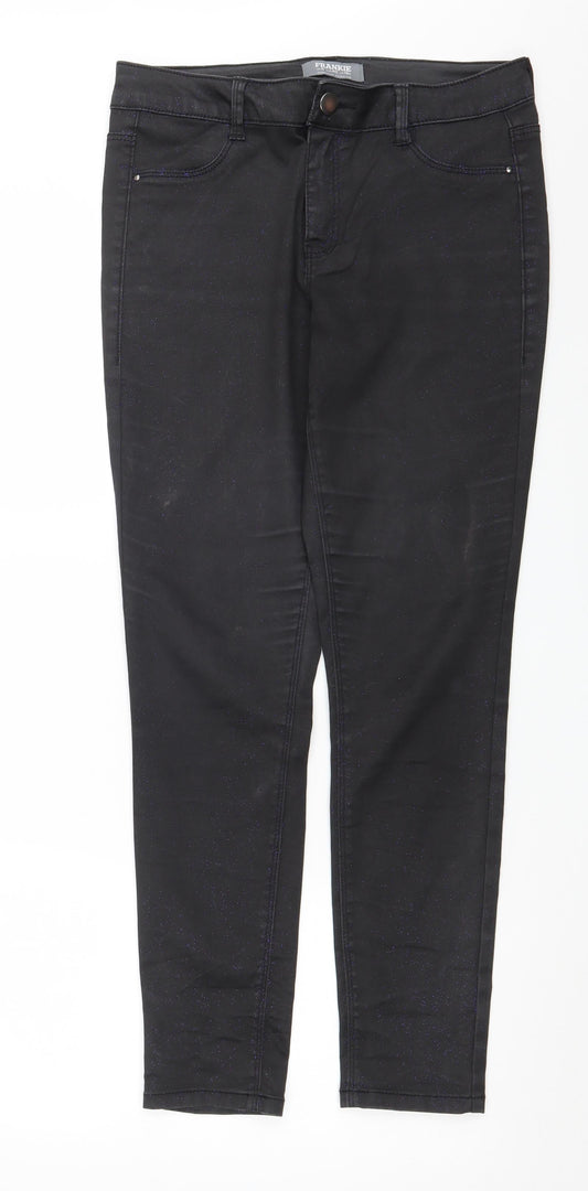 Dorothy Perkins Womens Black  Denim Skinny Jeans Size 12 L29 in - glittery