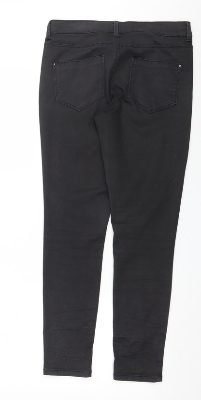 Dorothy Perkins Womens Black  Denim Skinny Jeans Size 12 L29 in - glittery