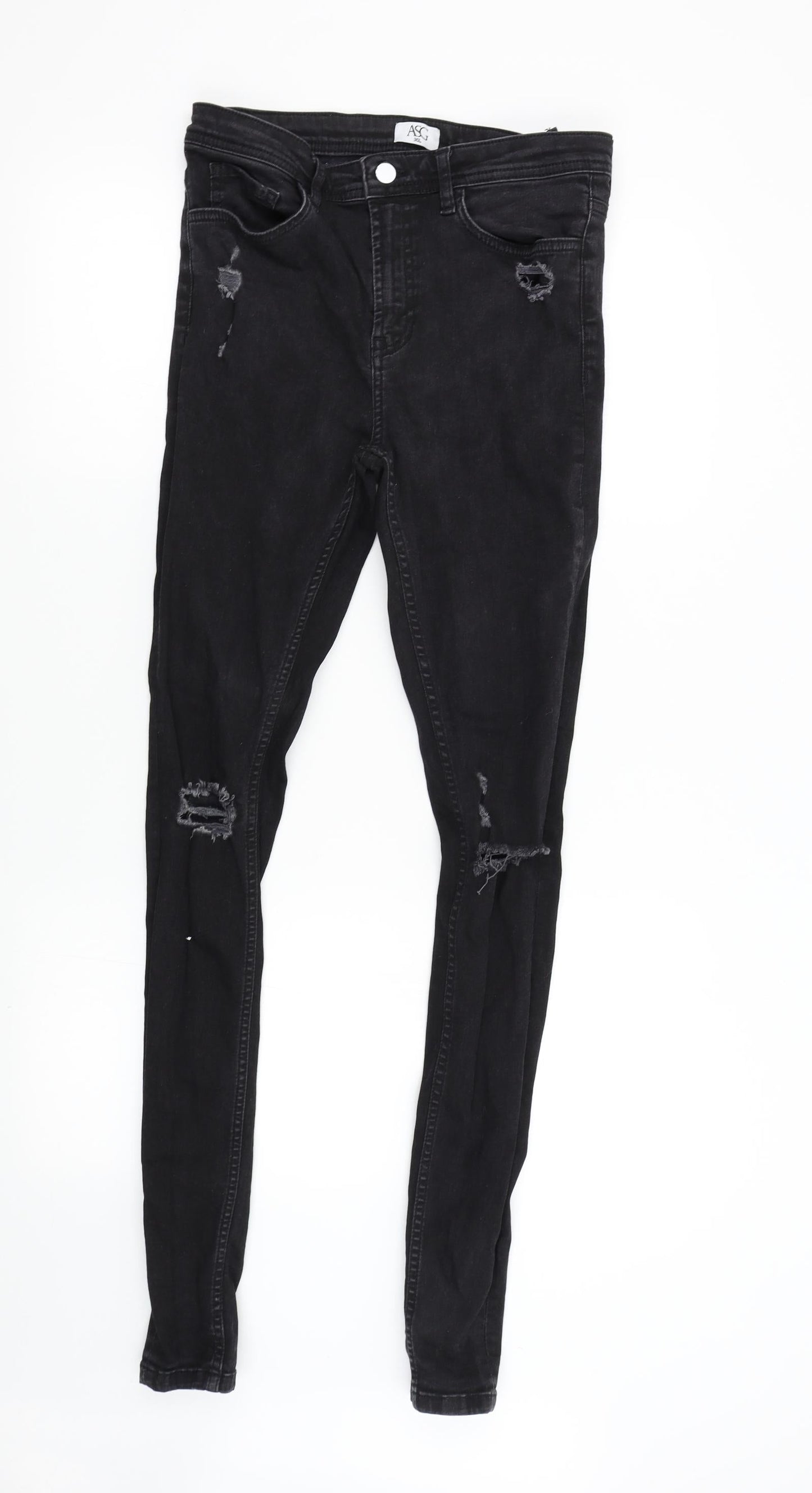 ASG Mens Black  Denim Skinny Jeans Size 30 L32 in