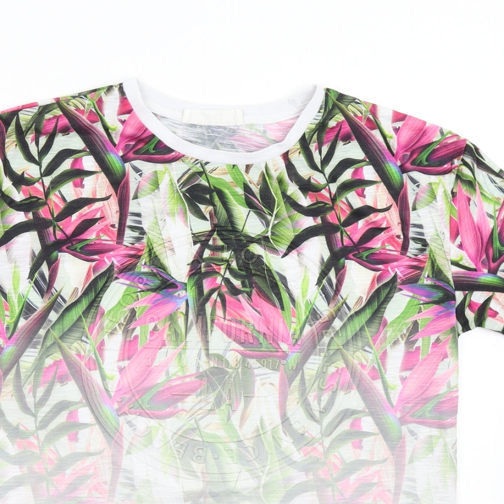 Primark Mens Multicoloured Floral   T-Shirt Size XS  - California