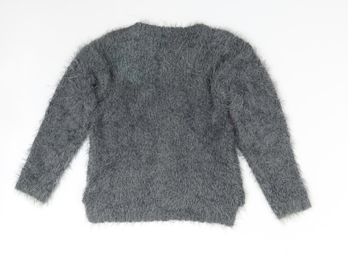 Back view of Next girls’ grey jumper, size 8, years