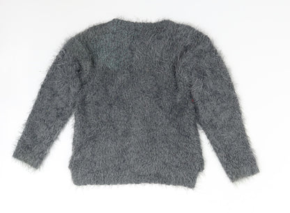 Back view of Next girls’ grey jumper, size 8, years