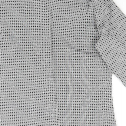 George Mens Grey Polka Dot   Button-Up Size L