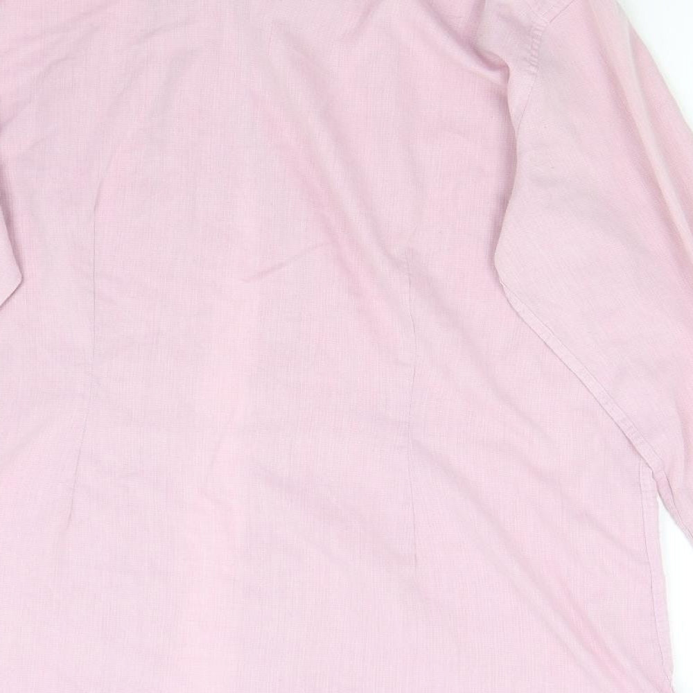 Mens UK Size 16.5 NEXT Pink  Button-Up Long Sleeve Casual Shirt
