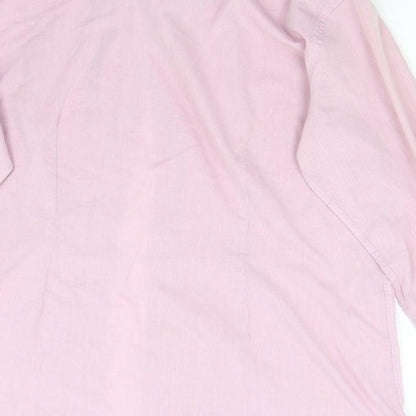 Mens UK Size 16.5 NEXT Pink  Button-Up Long Sleeve Casual Shirt