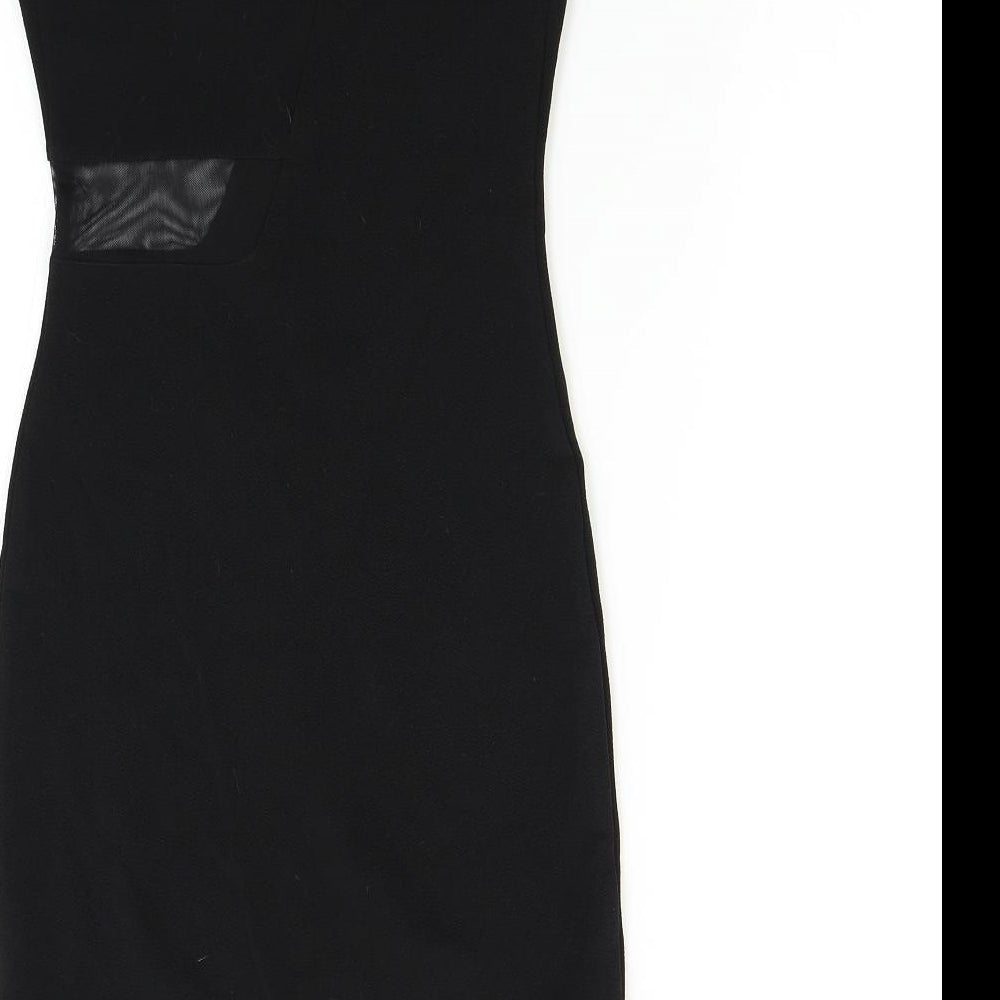 Brand and care label for MRP women’s black bodycon, size S