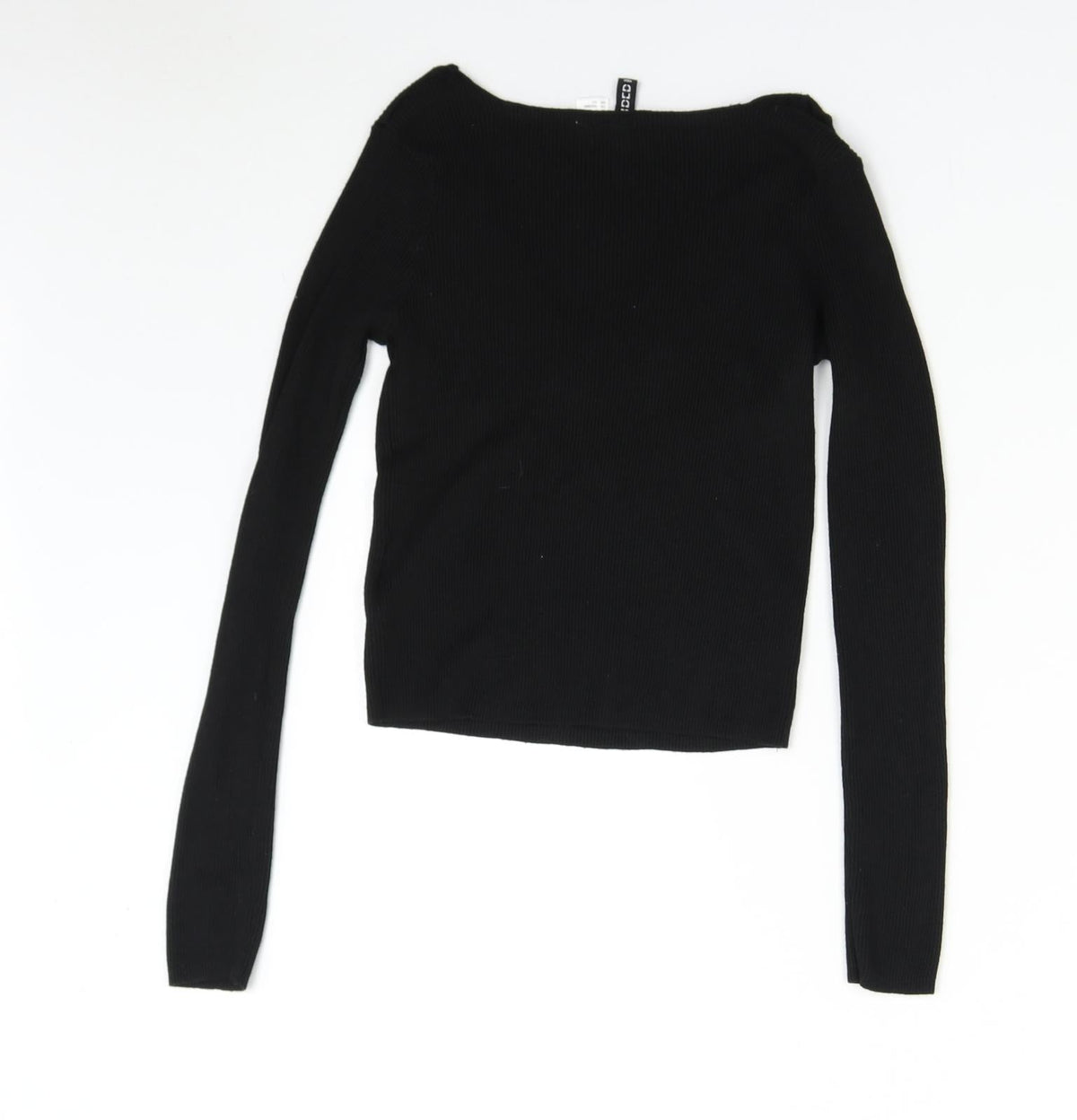 Back view of H&M girls’ black knit jumper, size S
