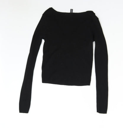 Back view of H&M girls’ black knit jumper, size S