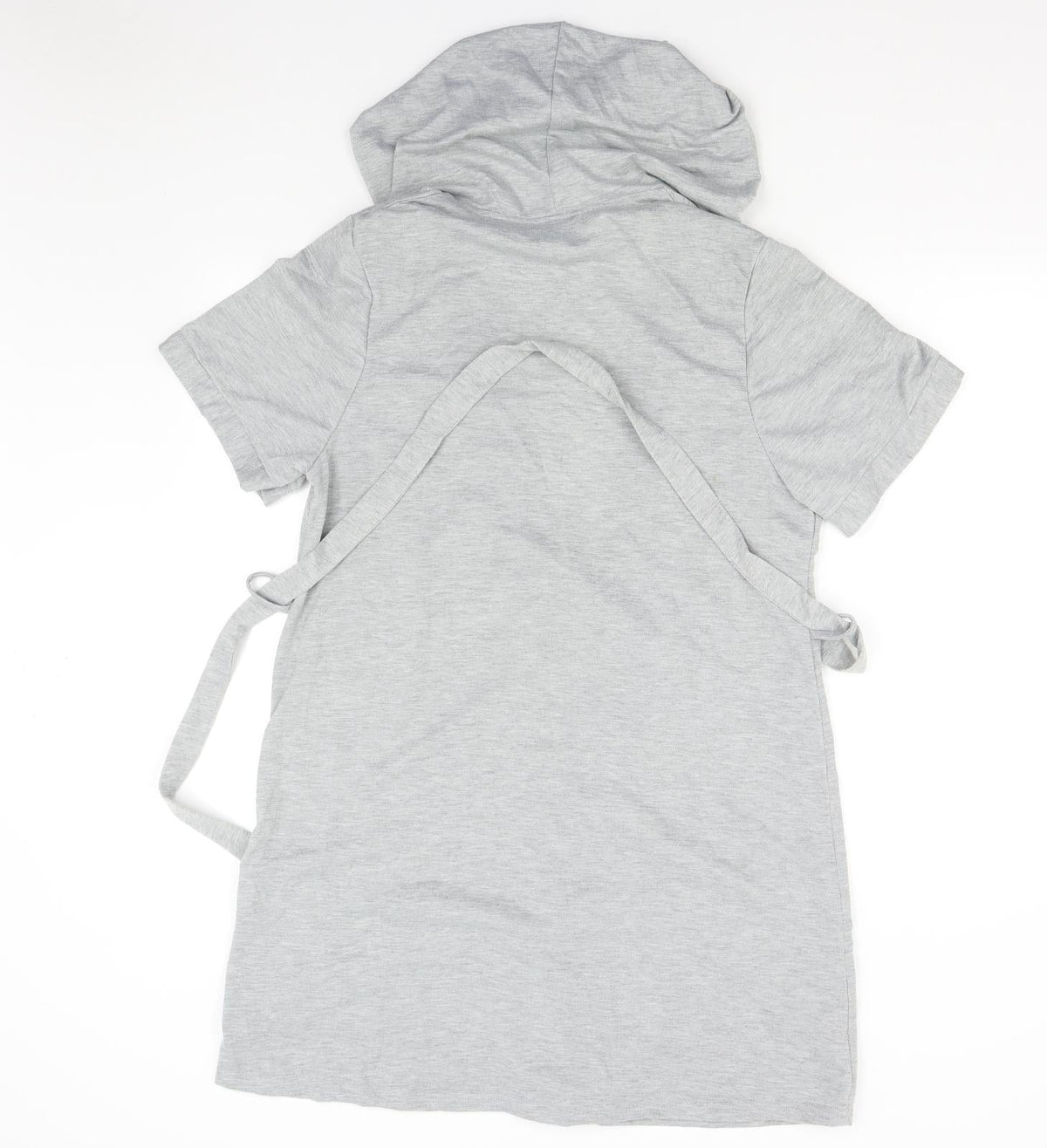 Back view of MRP women’s grey solid robe, size UK 12