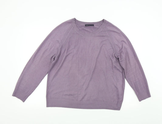 M&S Mens Purple  Knit Pullover Jumper Size L