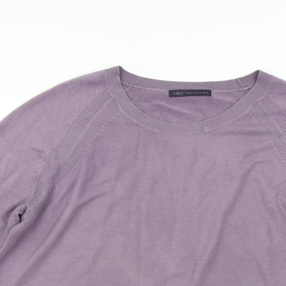 M&S Mens Purple  Knit Pullover Jumper Size L