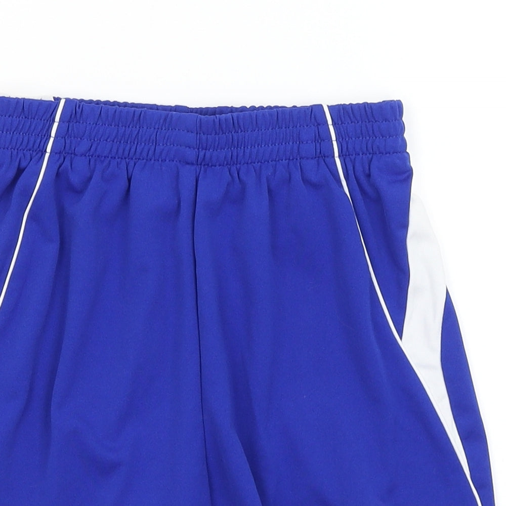 Close-up detail of FB Sister boys’ blue bermuda shorts, size 10, years