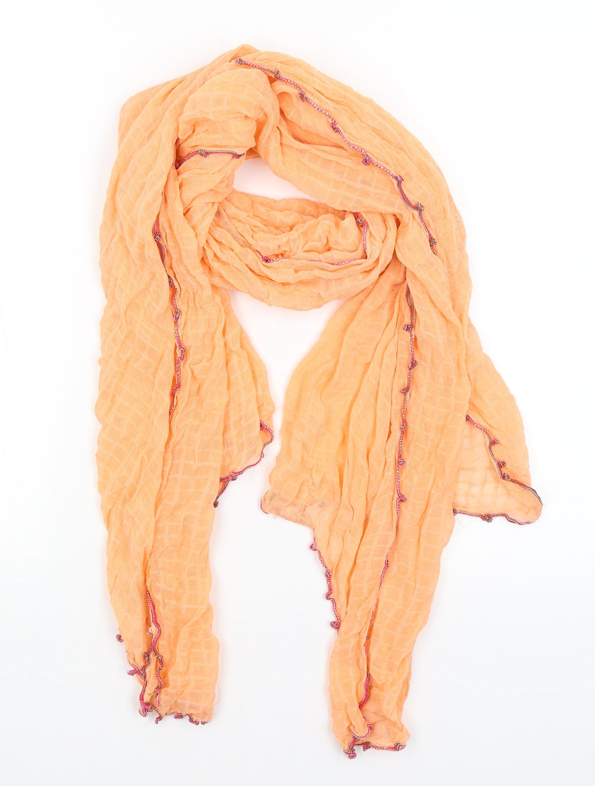 Front view of Preworn women’s orange scarf