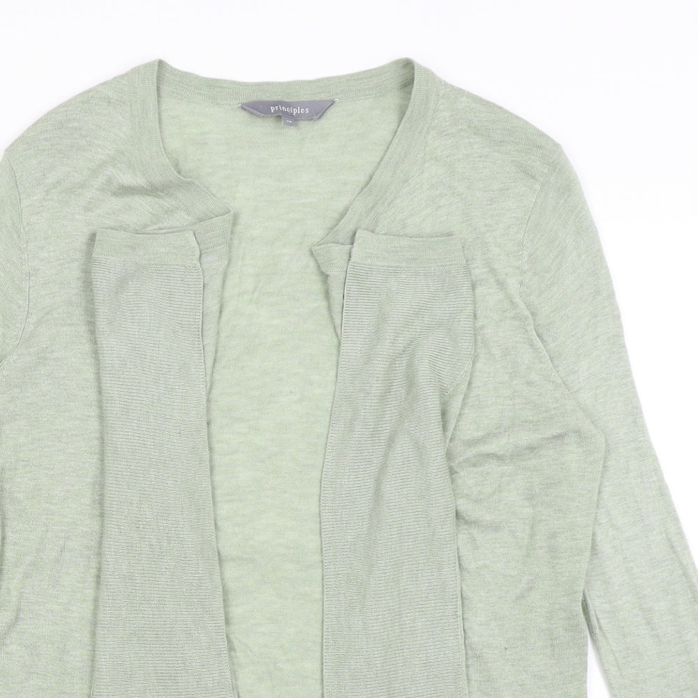 Womens UK Size 14 Principles Green Shrug Jumper
