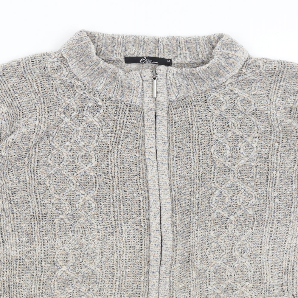 Womens UK Size M BM Collection Grey Full Zip Jumper