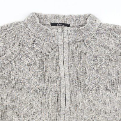 Womens UK Size M BM Collection Grey Full Zip Jumper