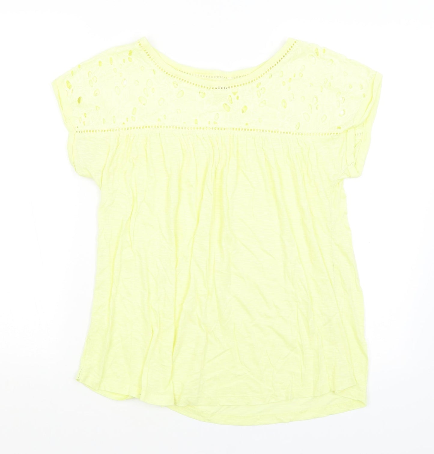 M&S Womens Yellow   Basic T-Shirt Size M