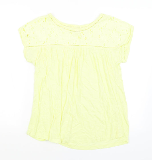 M&S Womens Yellow   Basic T-Shirt Size M