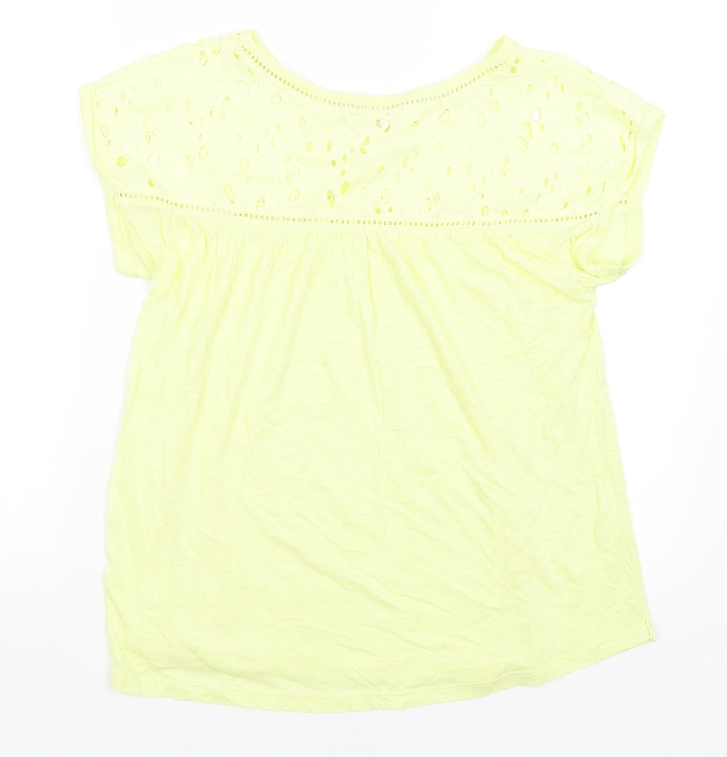M&S Womens Yellow   Basic T-Shirt Size M