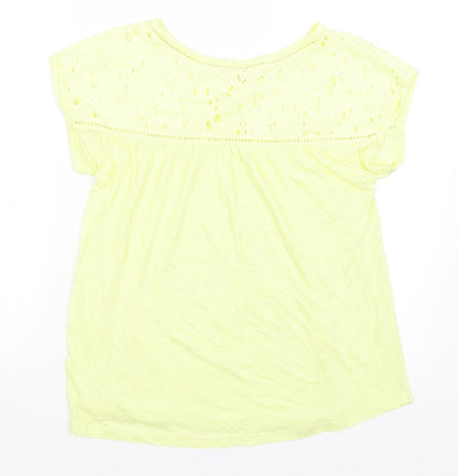 M&S Womens Yellow   Basic T-Shirt Size M