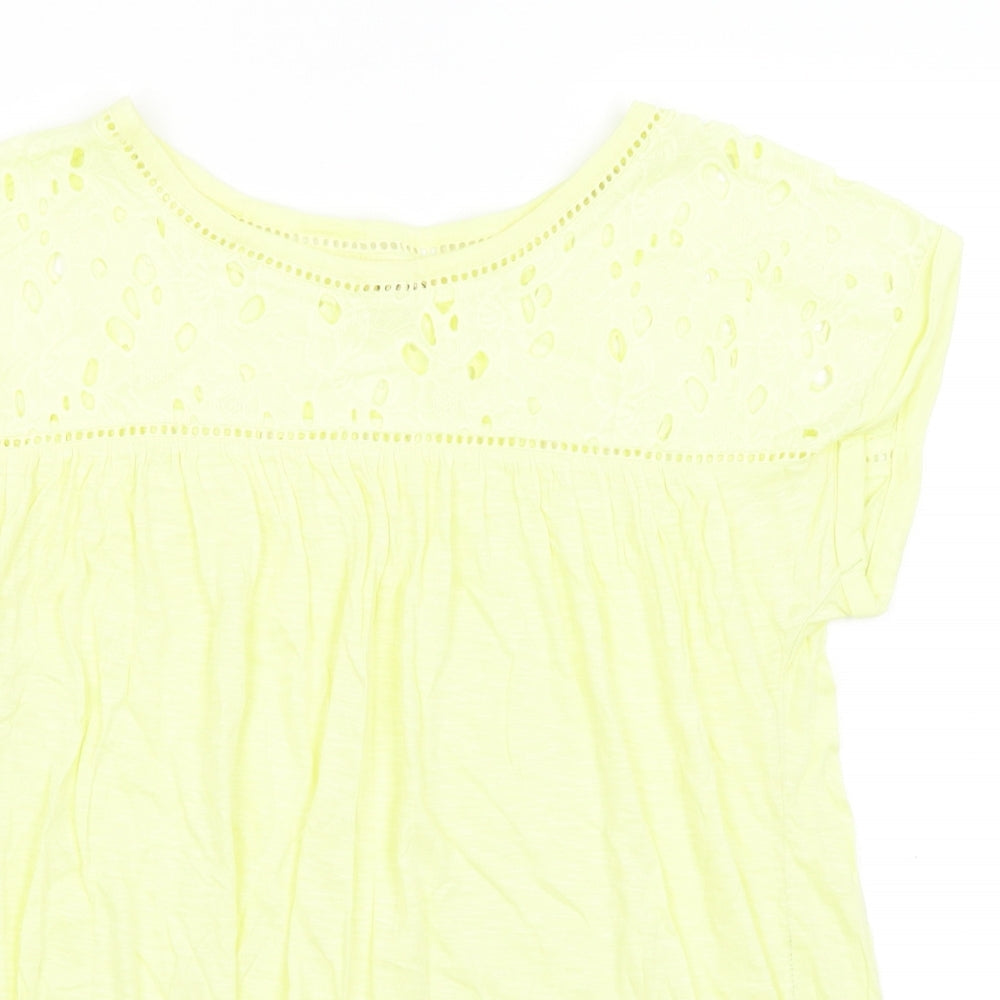 M&S Womens Yellow   Basic T-Shirt Size M