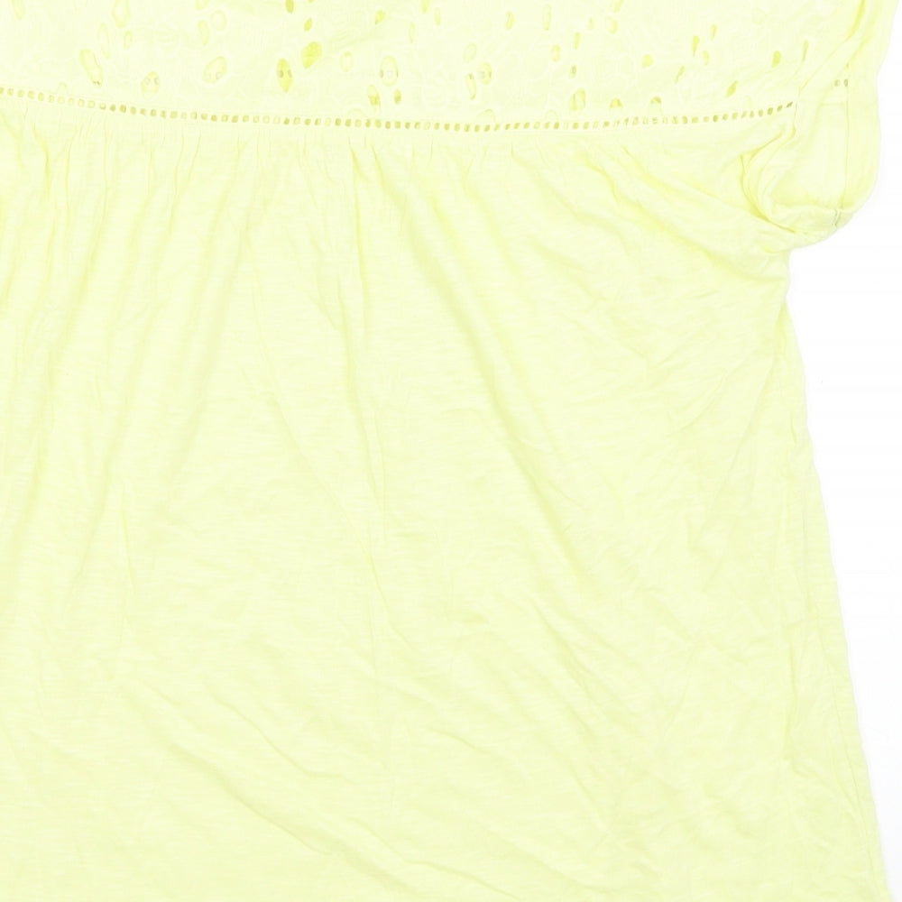 M&S Womens Yellow   Basic T-Shirt Size M