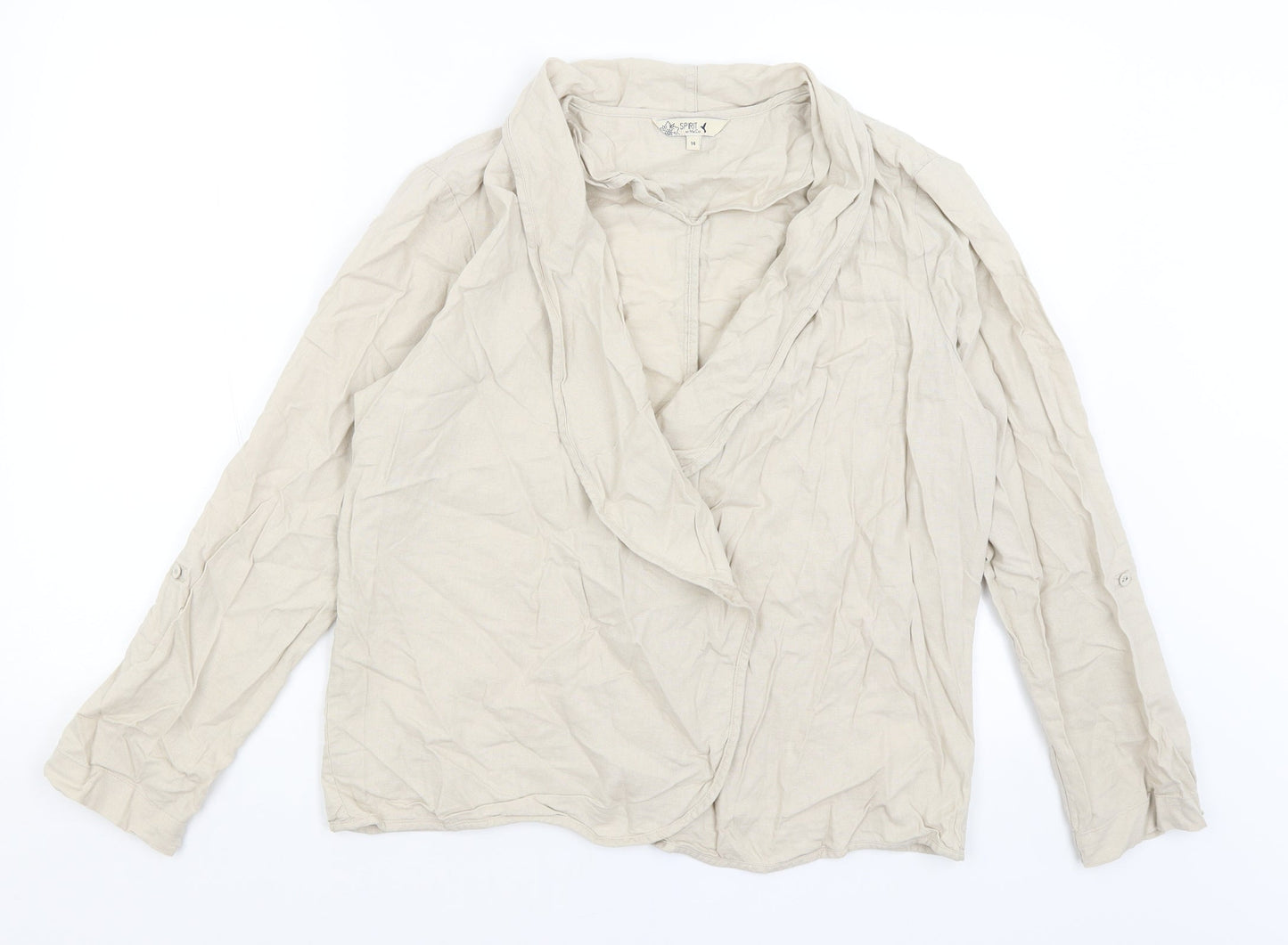 M&Co Womens Beige   Jacket Blazer Size 14