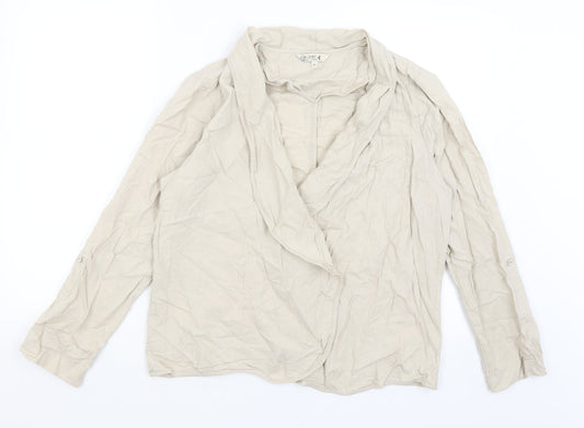 M&Co Womens Beige   Jacket Blazer Size 14