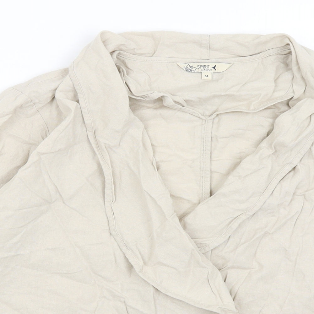 M&Co Womens Beige   Jacket Blazer Size 14