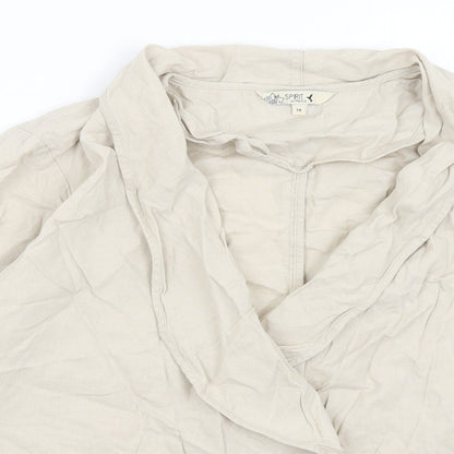 M&Co Womens Beige   Jacket Blazer Size 14