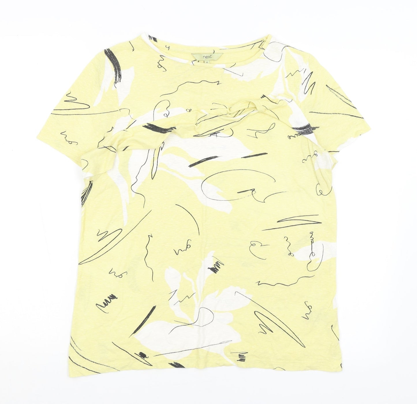 Womens UK Size 10 NEXT Yellow Basic T-Shirt