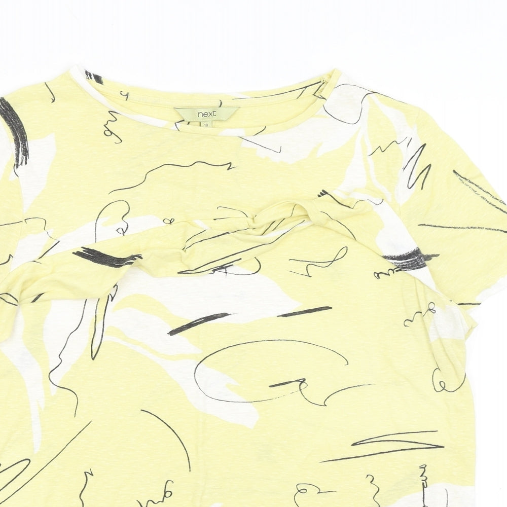 Womens UK Size 10 NEXT Yellow Basic T-Shirt
