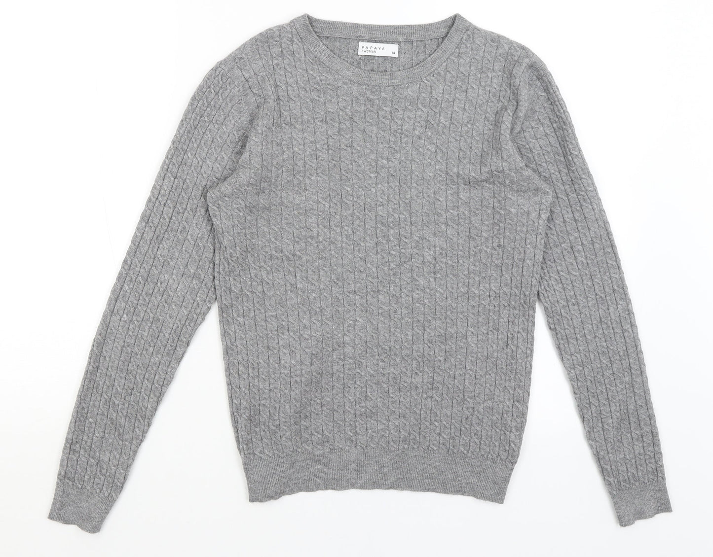 Womens UK Size 14 Papaya Grey Pullover Jumper
