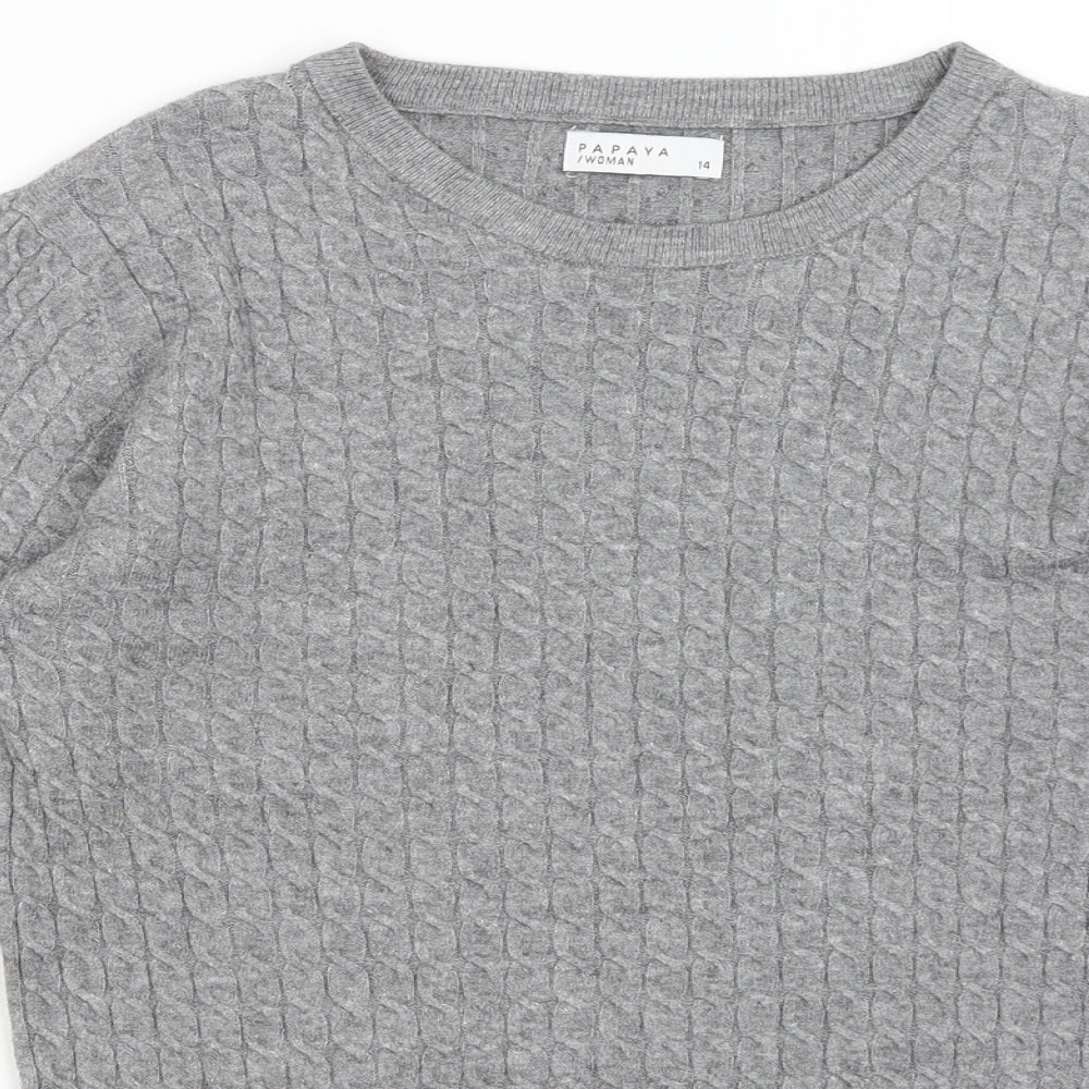 Womens UK Size 14 Papaya Grey Pullover Jumper