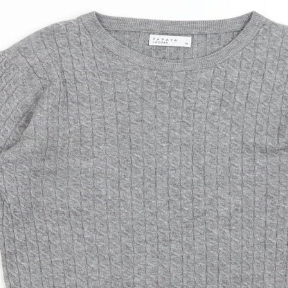Womens UK Size 14 Papaya Grey Pullover Jumper