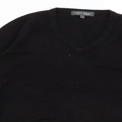 m&s Mens Black   Pullover Jumper Size S