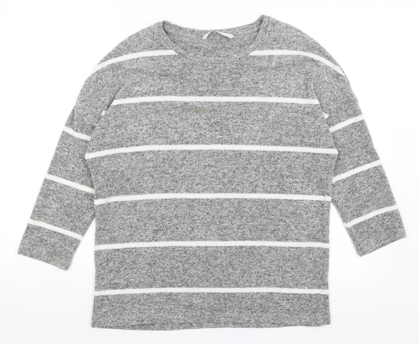 TU Womens Grey Striped  Pullover Jumper Size 12